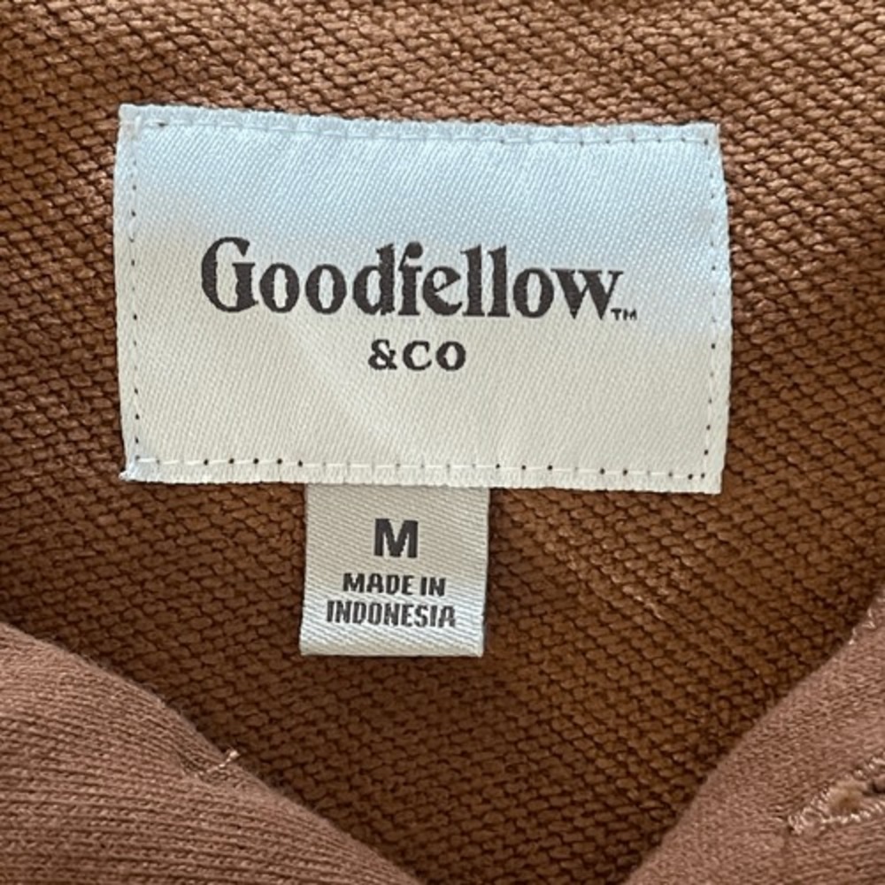 Goodfellow & Co Brown Collared Sweatshirt Recycled Cotton Blend Size M - Picture 7 of 9